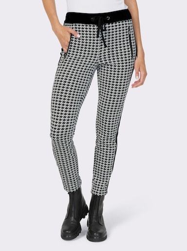 heine Pantalon en jersey - noir-blanc pied-de-poule