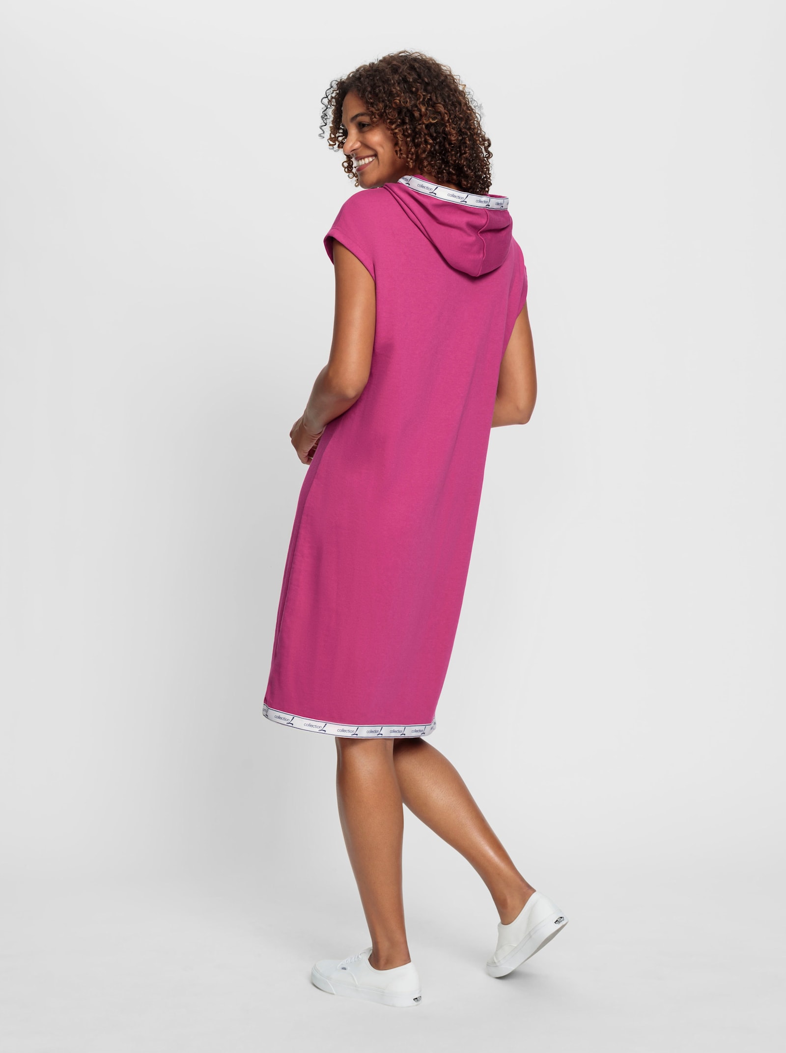 Jerseykleid im Baumwoll-Mix - magenta