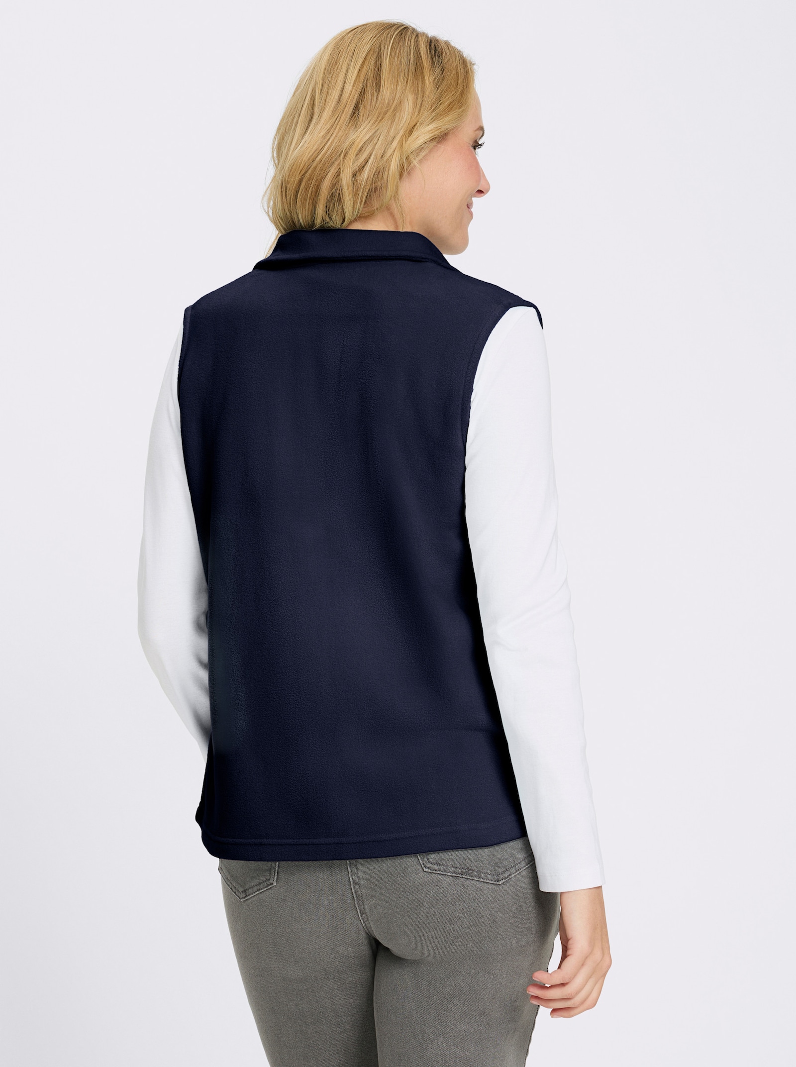 Fleeceweste mit Stickerei - marine