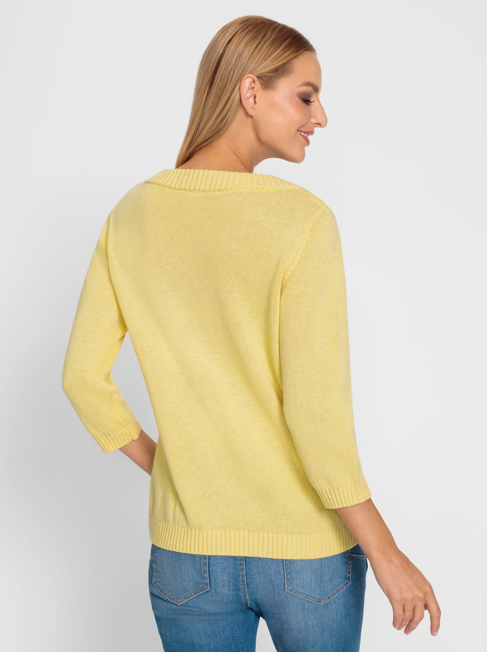 heine 3/4 Arm-Pullover mit Kaschmir - zitrone