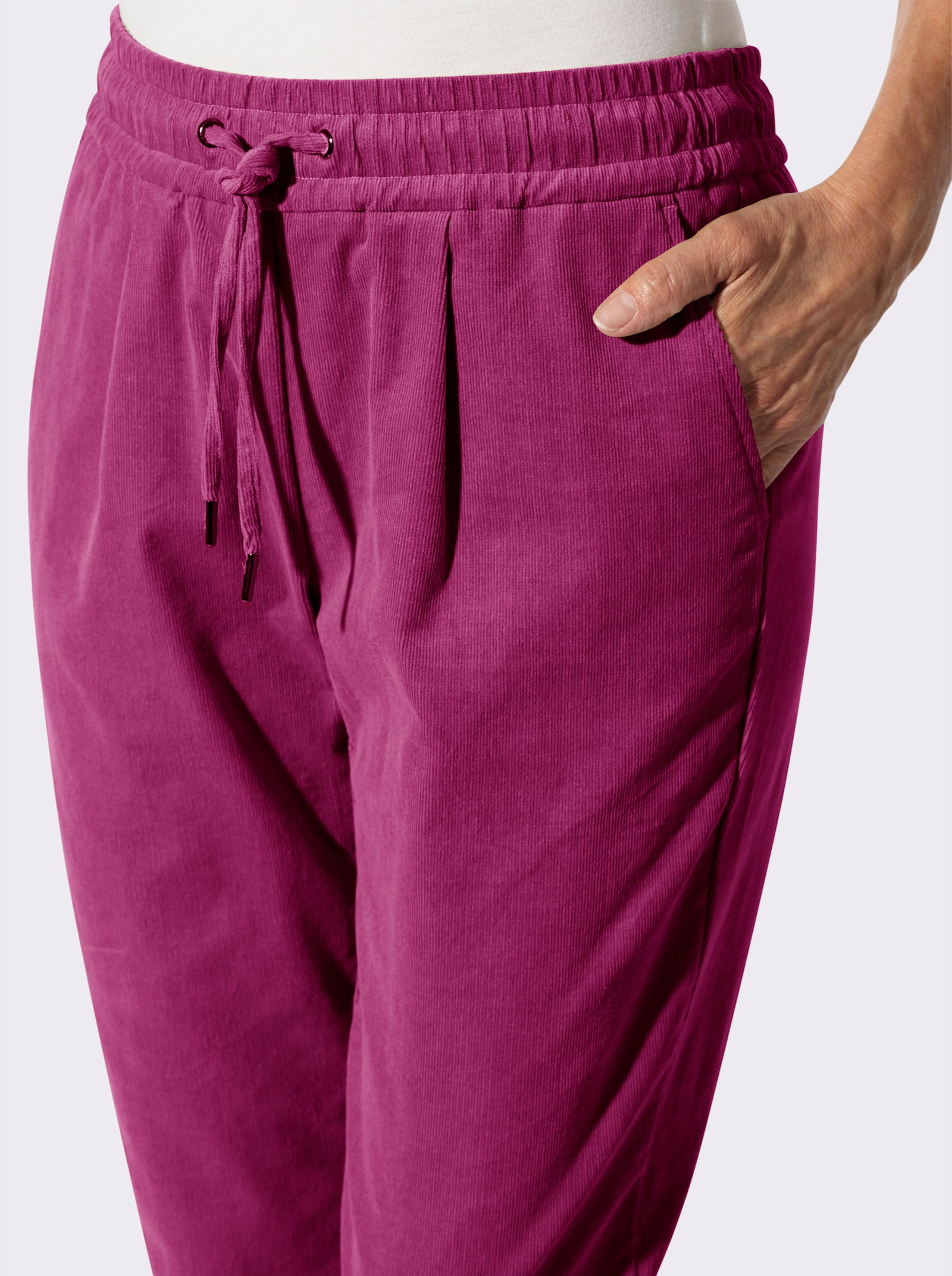 Cordhose mit Schlupfbund - malve