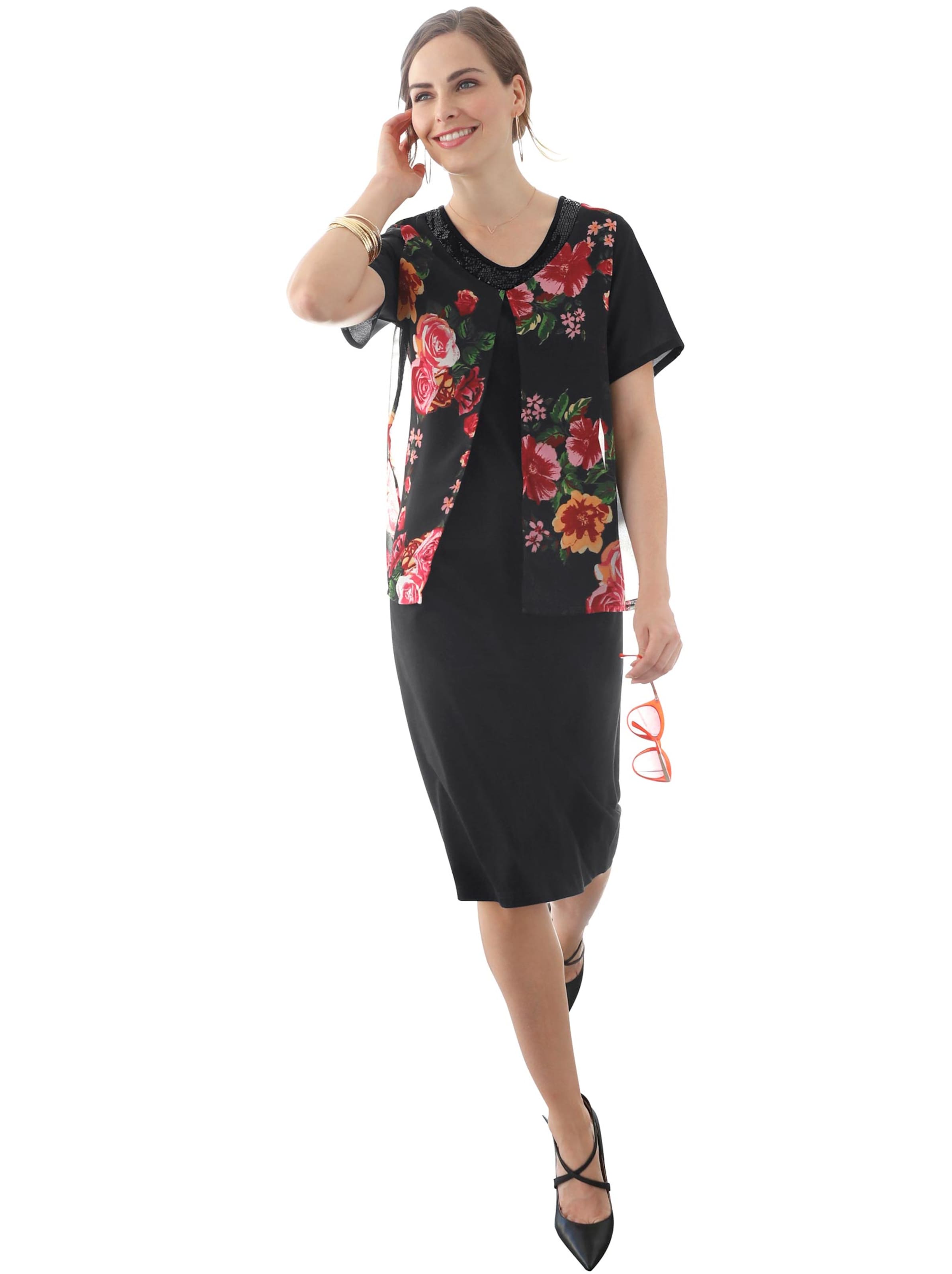 Kleid - schwarz-gemustert