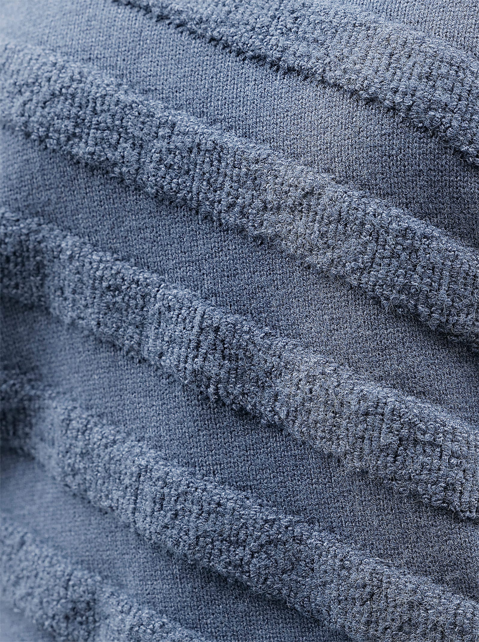 heine Pullover mit 3D-Muster - rauchblau-meliert