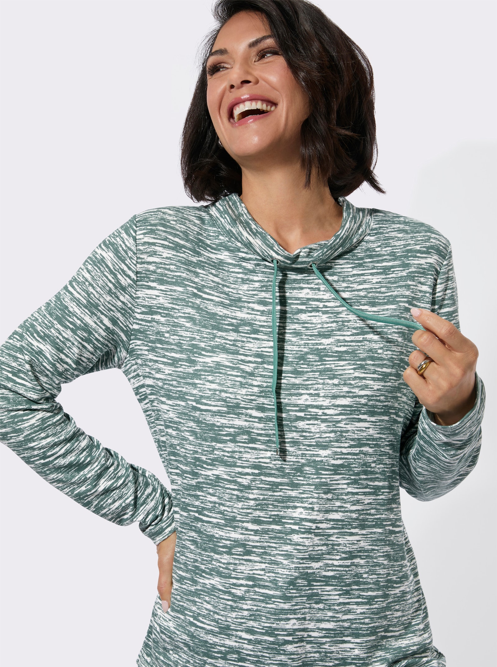 Winter-Shirt - jade-bedruckt