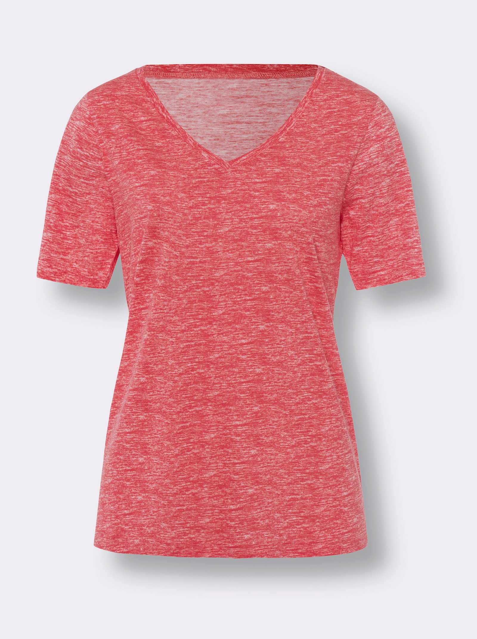 Kurzarmshirt in Melange-Optik - hummer-meliert