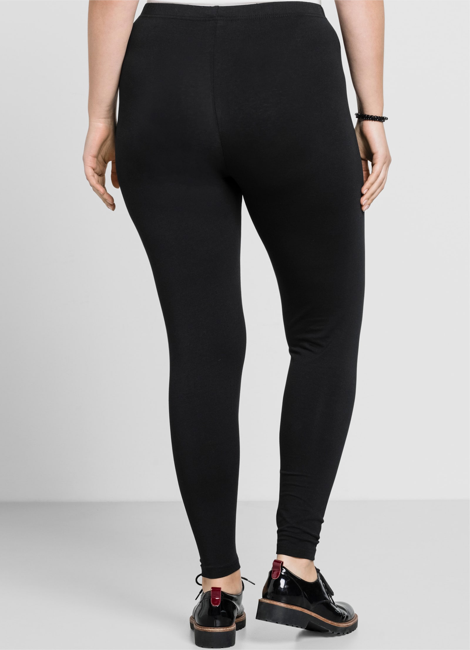 sheego Legging avec ceinture élastique - noir