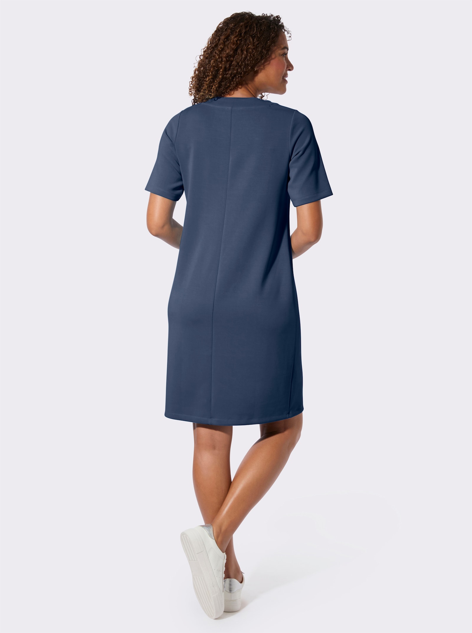 Shirtkleid mit kurzen Ärmeln - dunkelblau