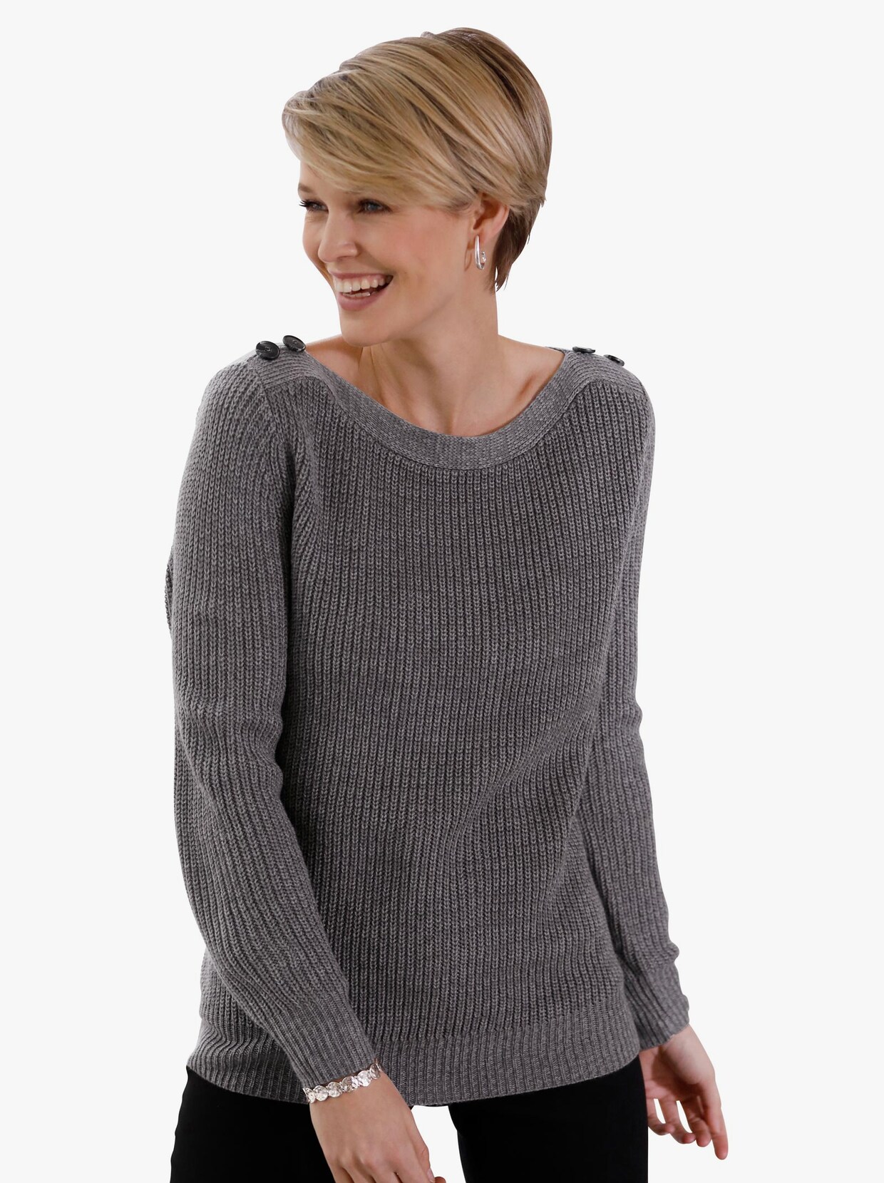 Pullover met lange mouwen - grijs gemêleerd