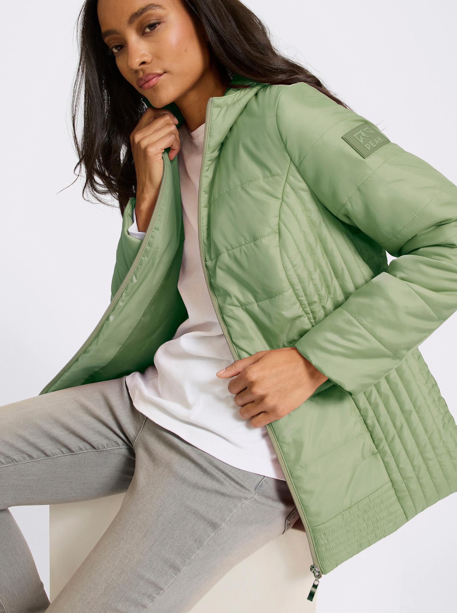 heine Steppjacke mit Kapuze - eucalyptus