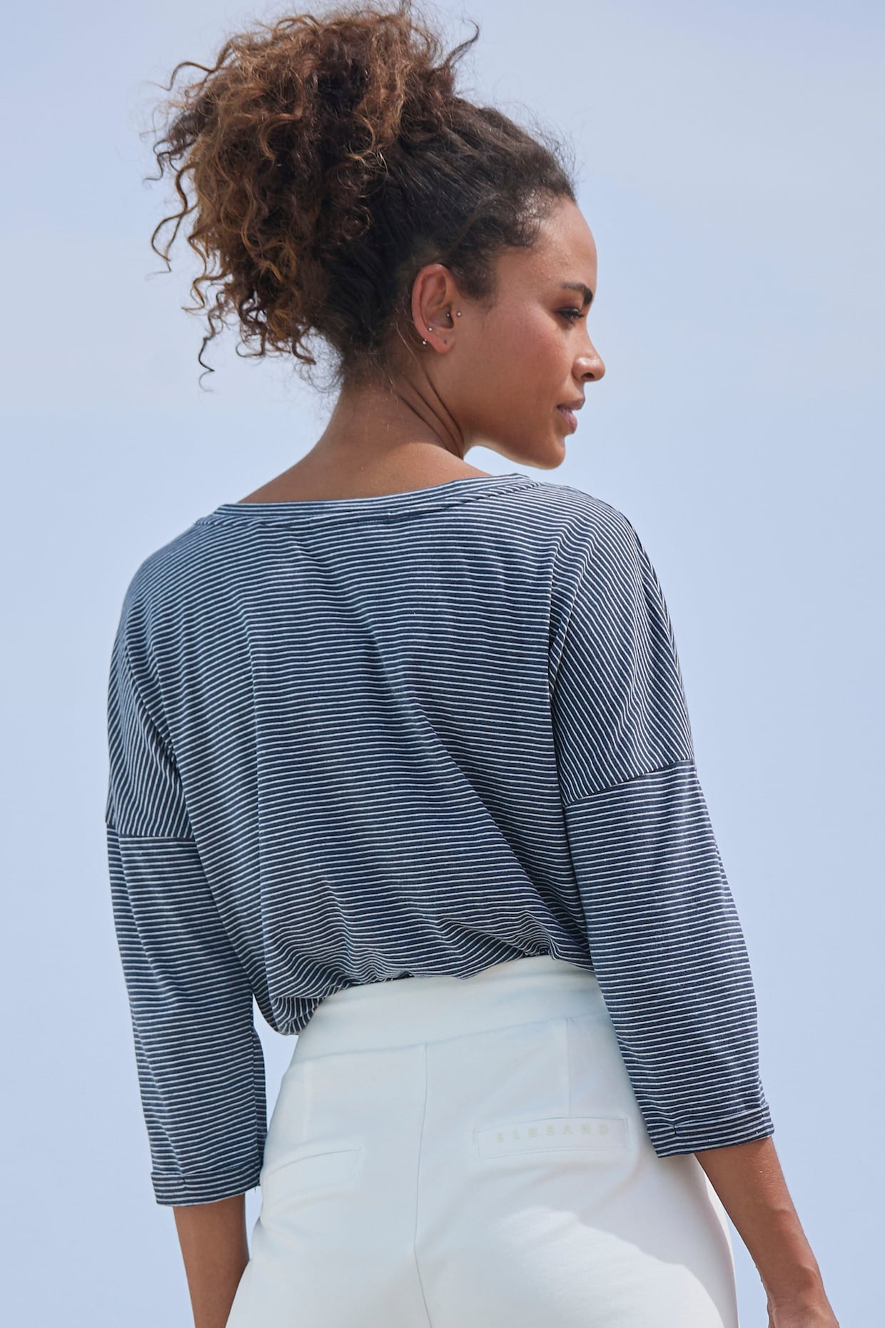 Elbsand Shirt met 3/4-mouw - marine/wit