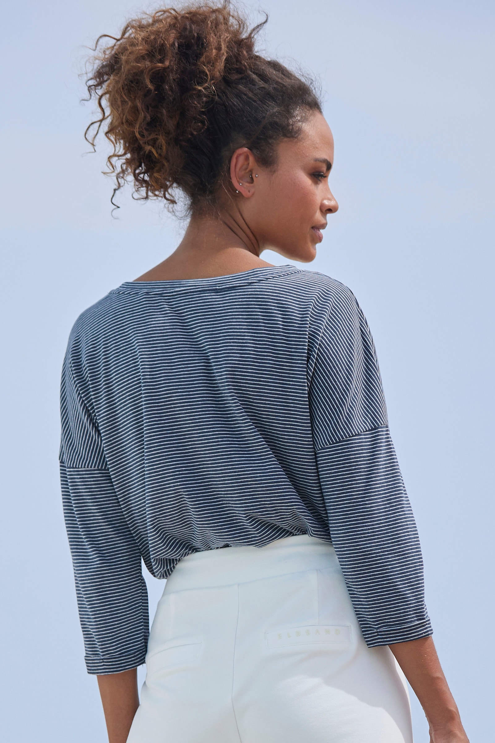 Elbsand 3/4-Arm-Shirt - marine-weiß