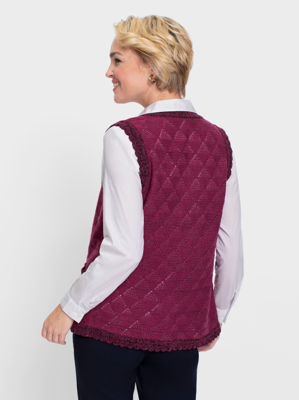 Lange blouse - erika/zwart gedessineerd