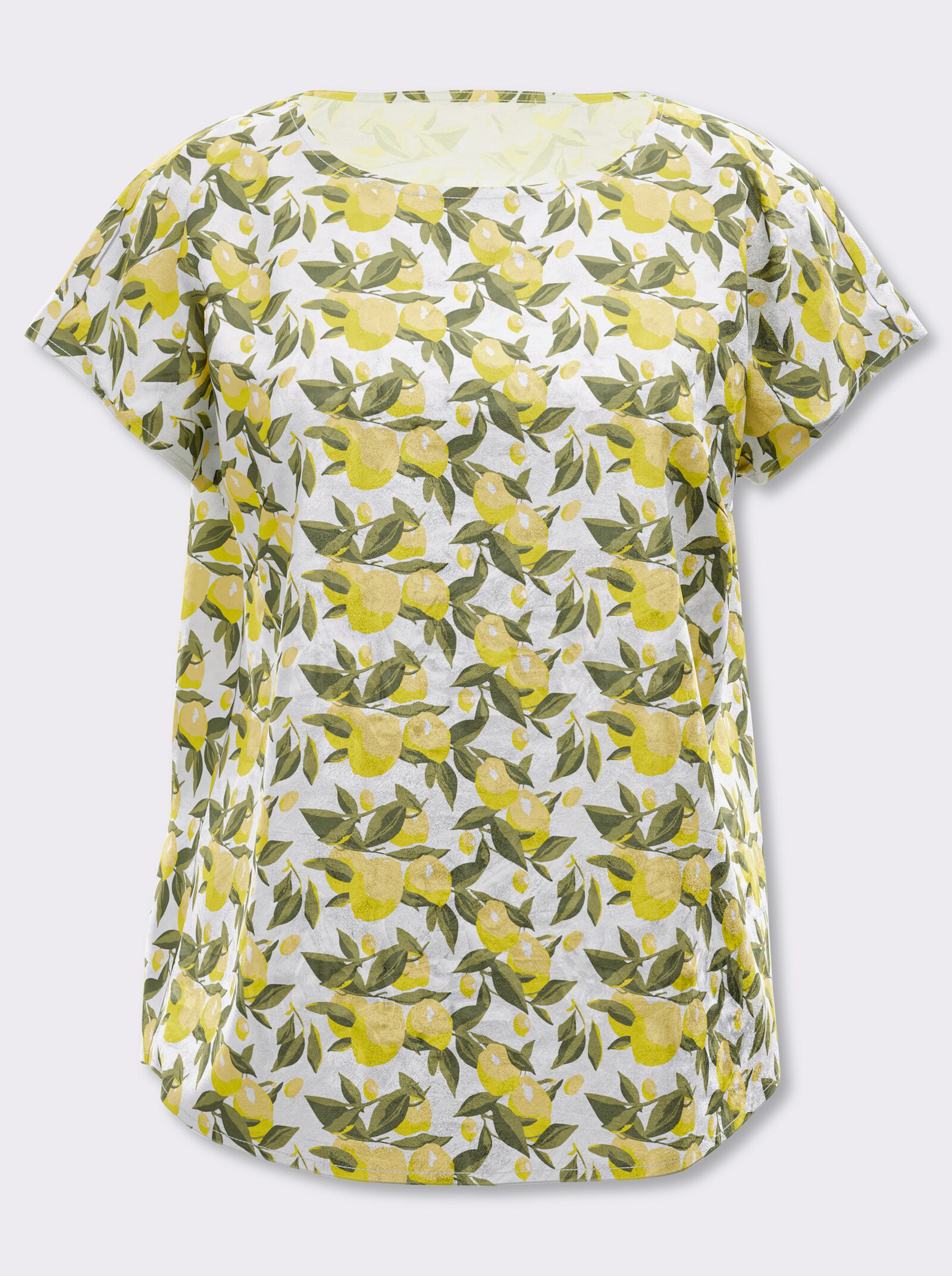 Tunika mit Zitronen-Blätter-Druck - zitrone-khaki-bedruckt