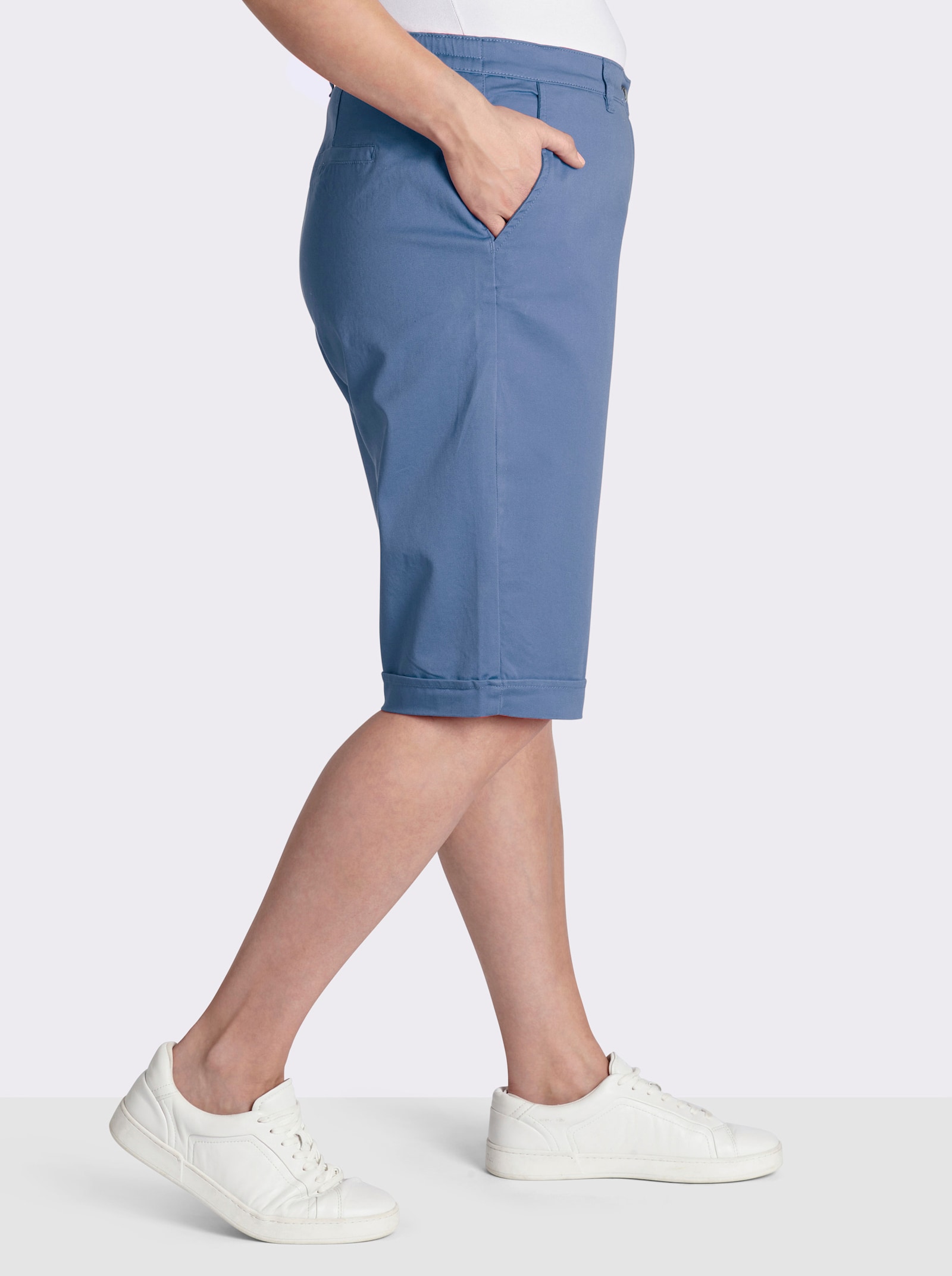 Jeansbermudas mit Dehnbund hinten - blau