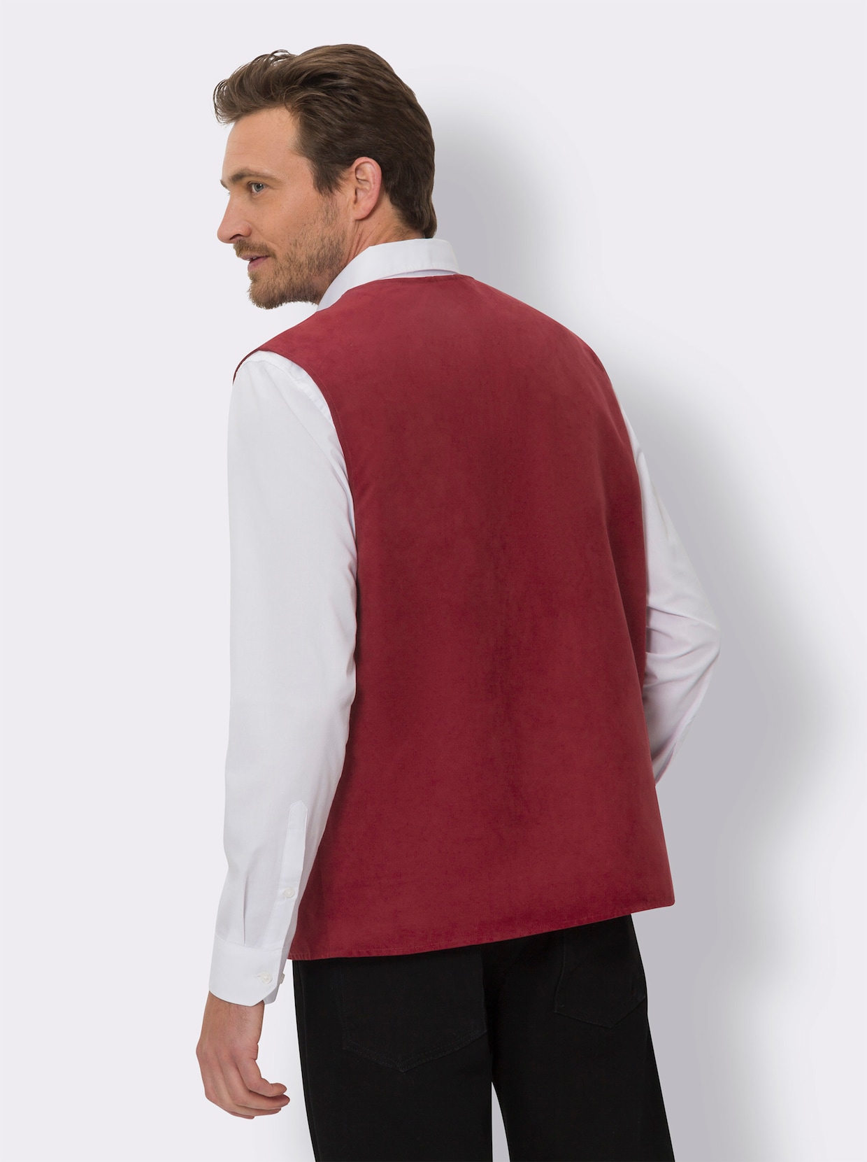 Velours gilet - donkerrood