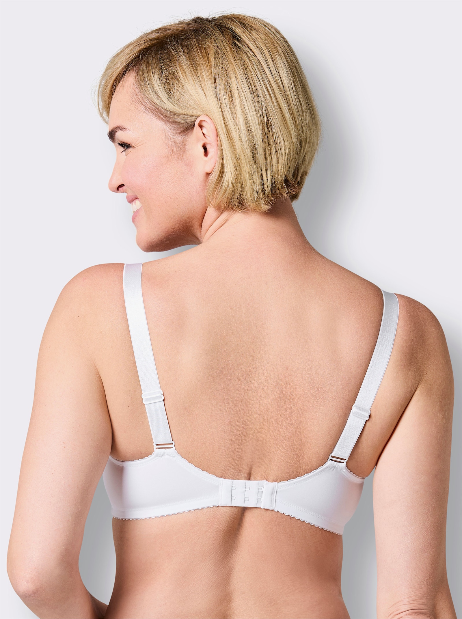 wäschepur BH ohne Bügel mit Jacquard-Muster - weiß