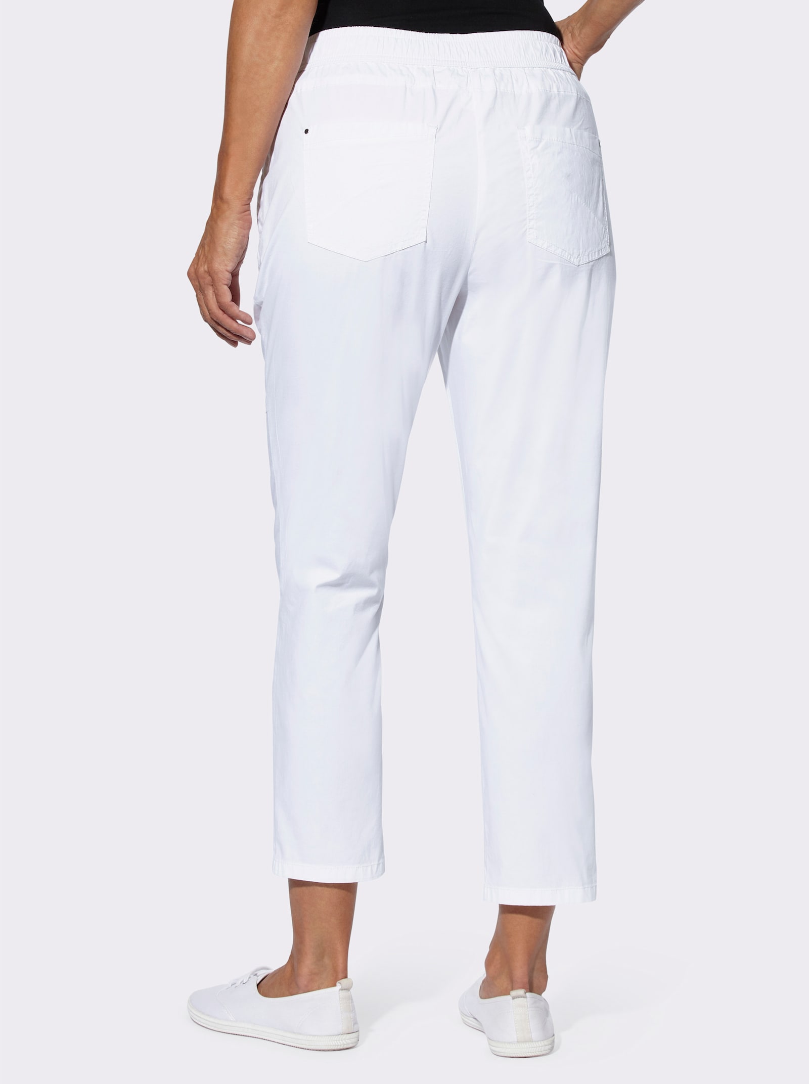 7/8-Hose mit Reißverschluss-Taschen - weiß