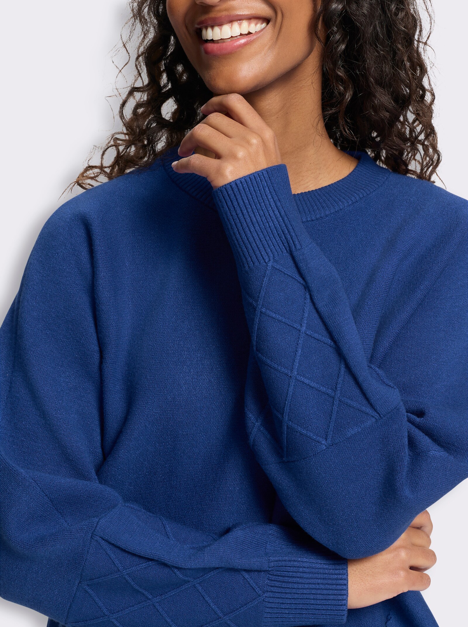 heine Feinstrickpullover mit Taschen - royalblau