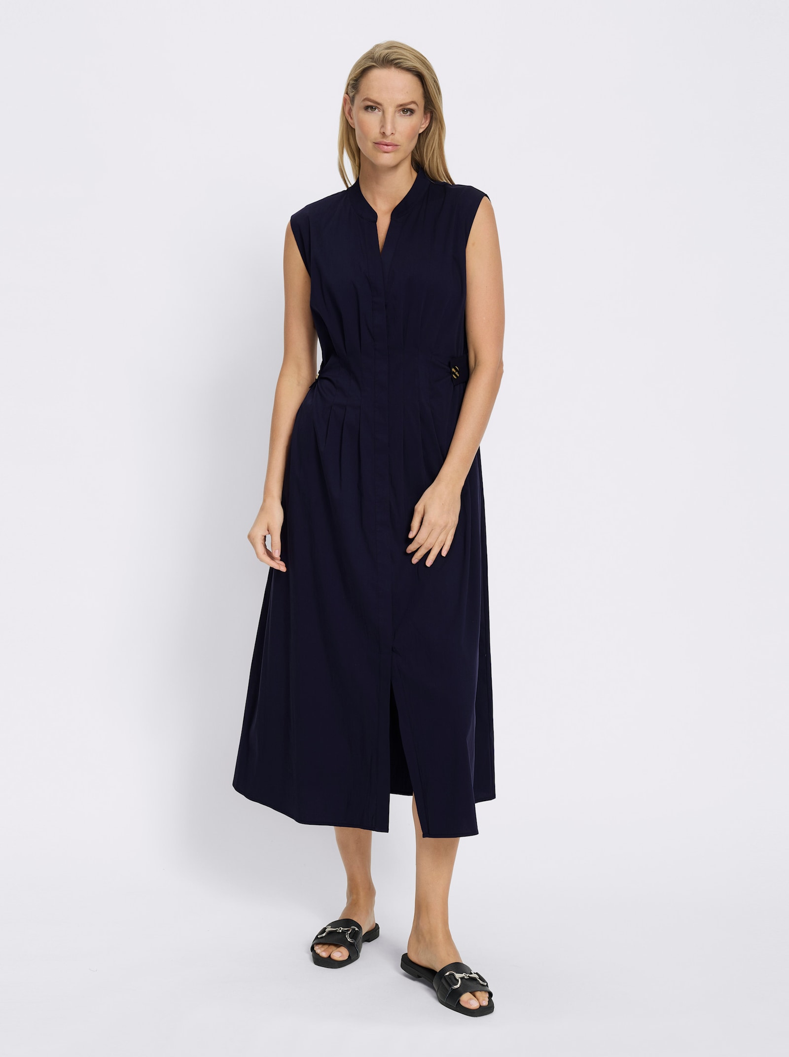 heine Robe tissée avec patte de boutonnage invisible - marine