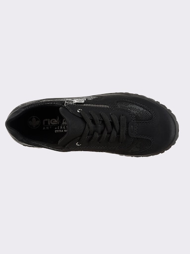 Rieker Schnürschuh mit Stretch-Einsatz, für kräftige Füße - schwarz