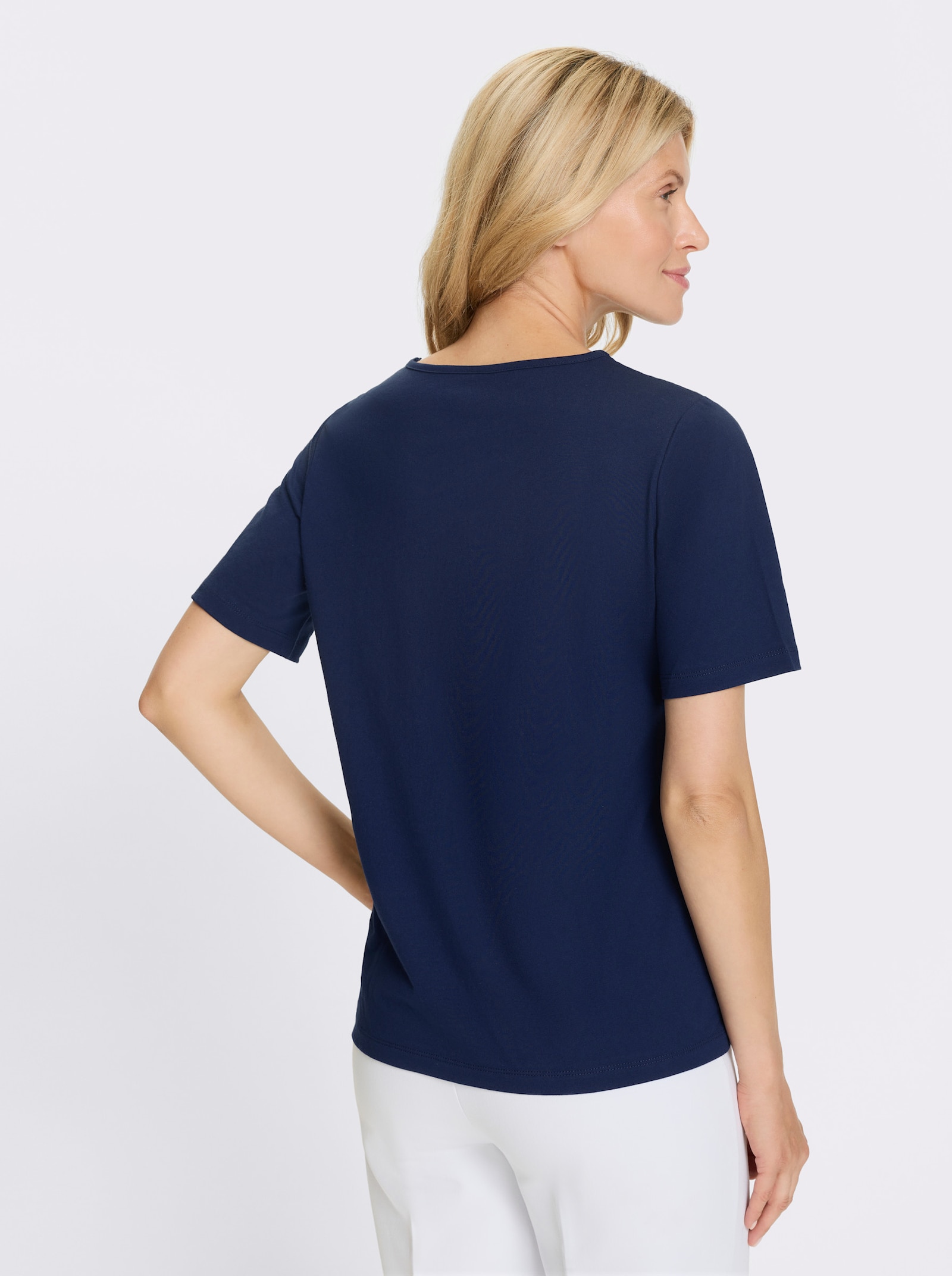 Spetstopp i ren bomull - marin