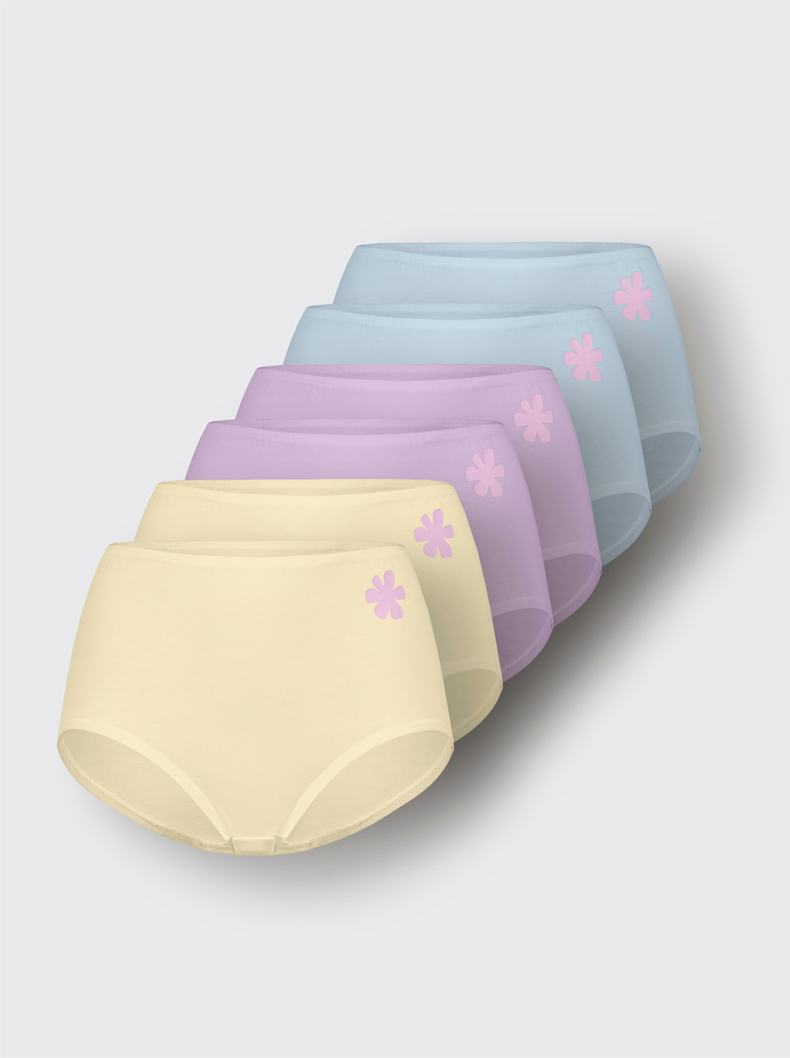 wäschepur Tailleslip - 2x lichtblauw + 2x vanille + 2x lila