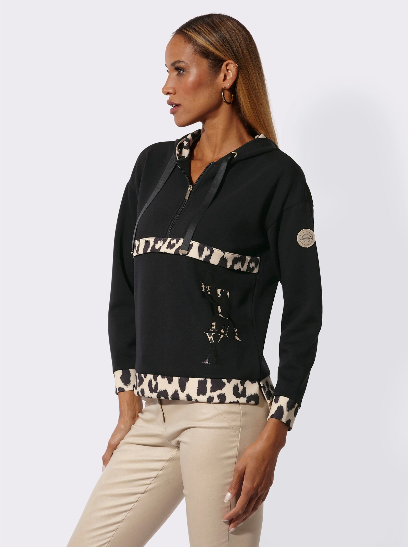 Sweatshirt - schwarz-sand
