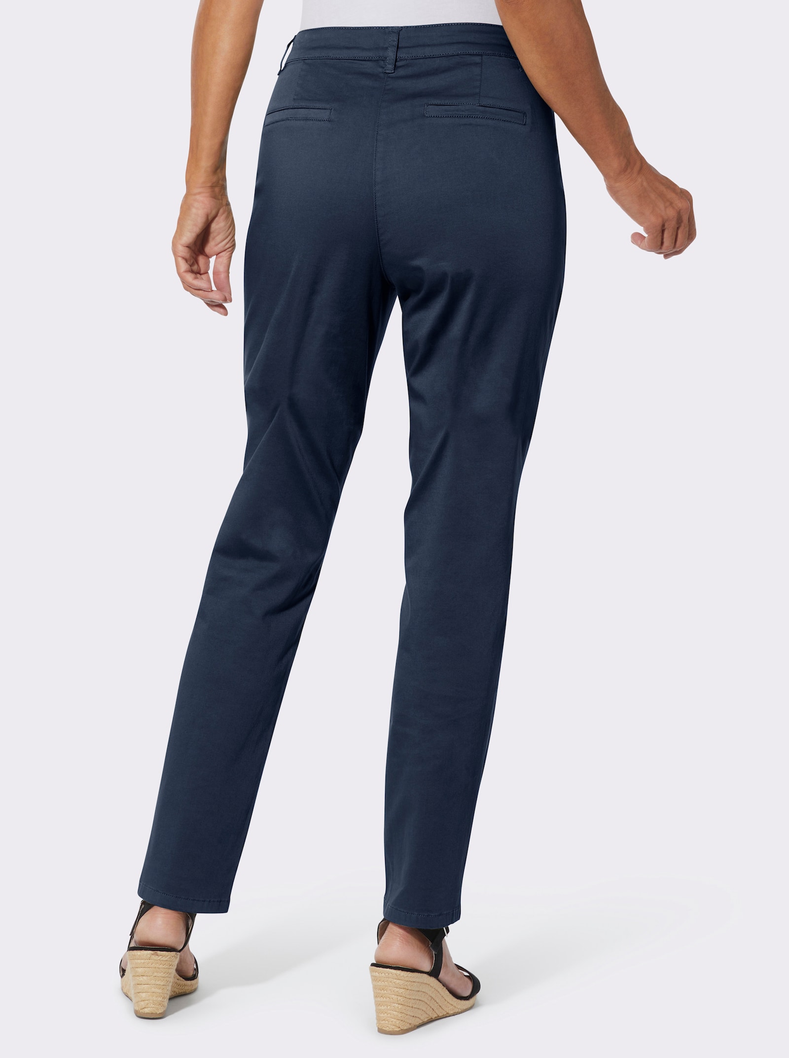 Chinohose mit Satin-Glanz - dunkelblau
