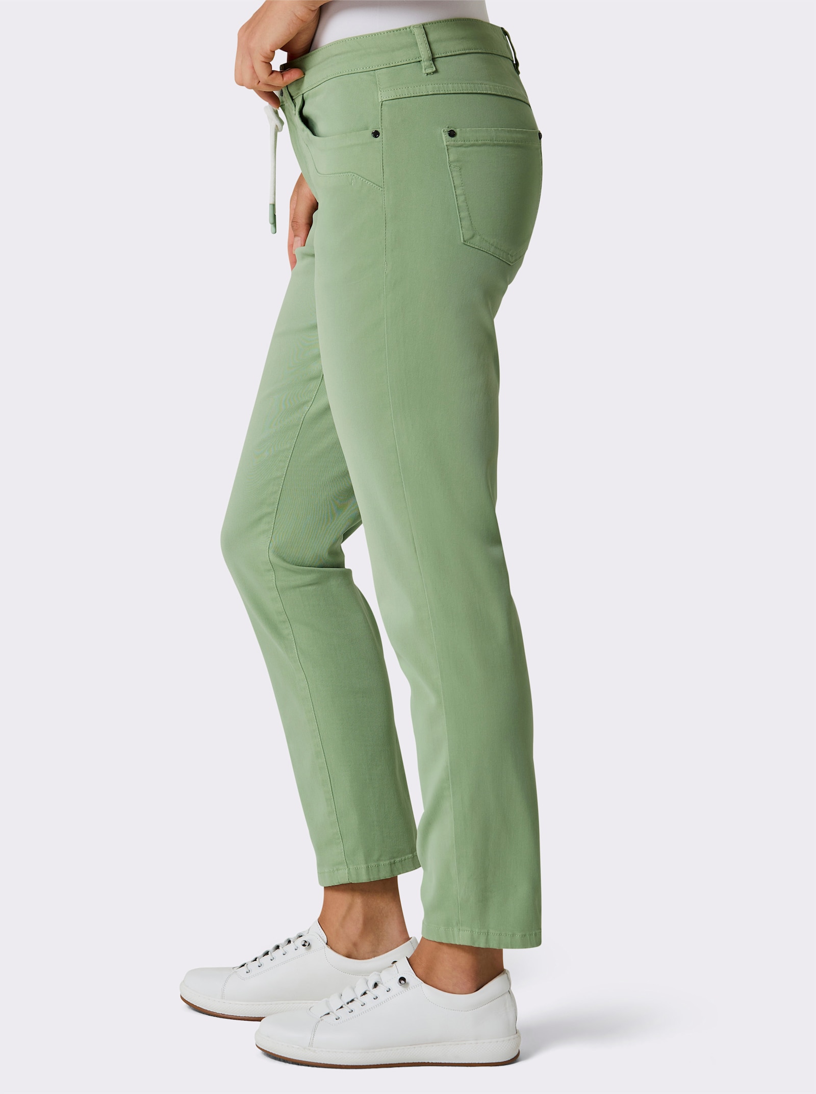 CREATION L PREMIUM 5-Pocket-Jeans mit weichem Griff - eucalyptus