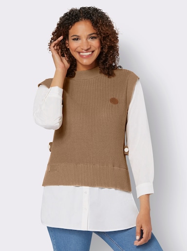 2-in-1-Pullover - camel