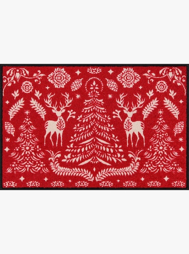 Salonloewe Fußmatte - rot-ecru