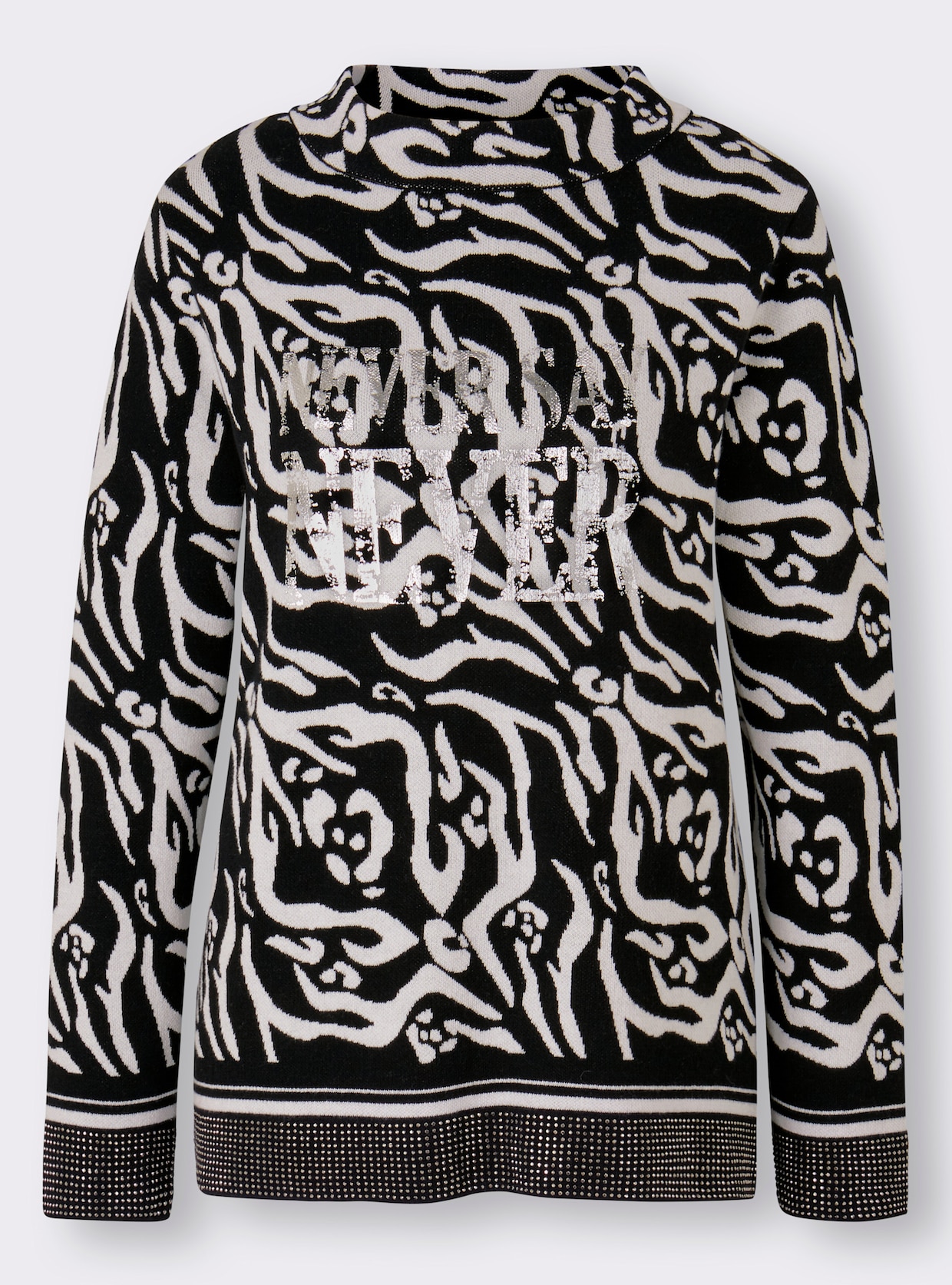 heine Pullover met print - zwart/ecru gedessineerd