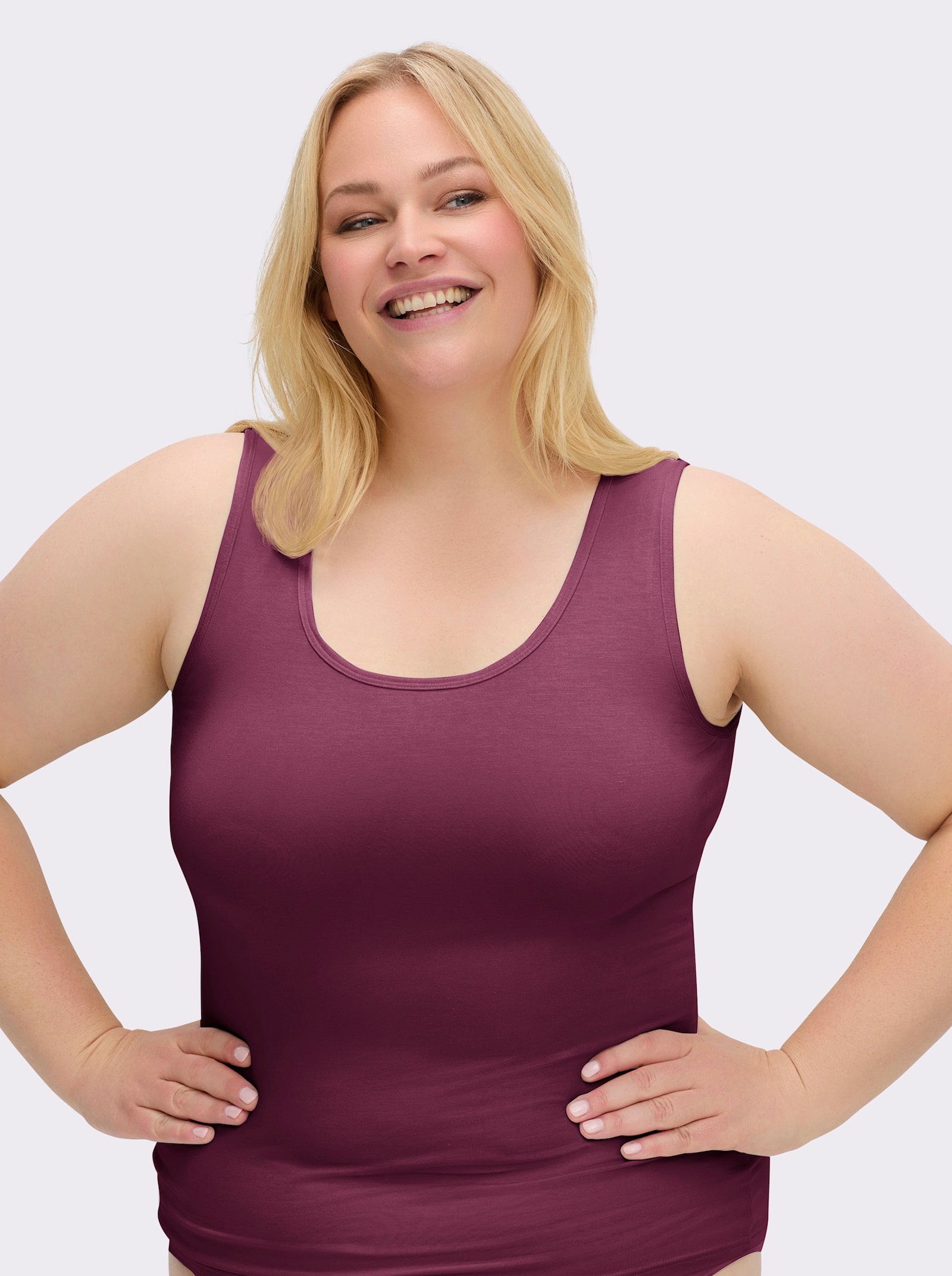 wäschepur Achseltop mit breiten Trägern - himbeerrot