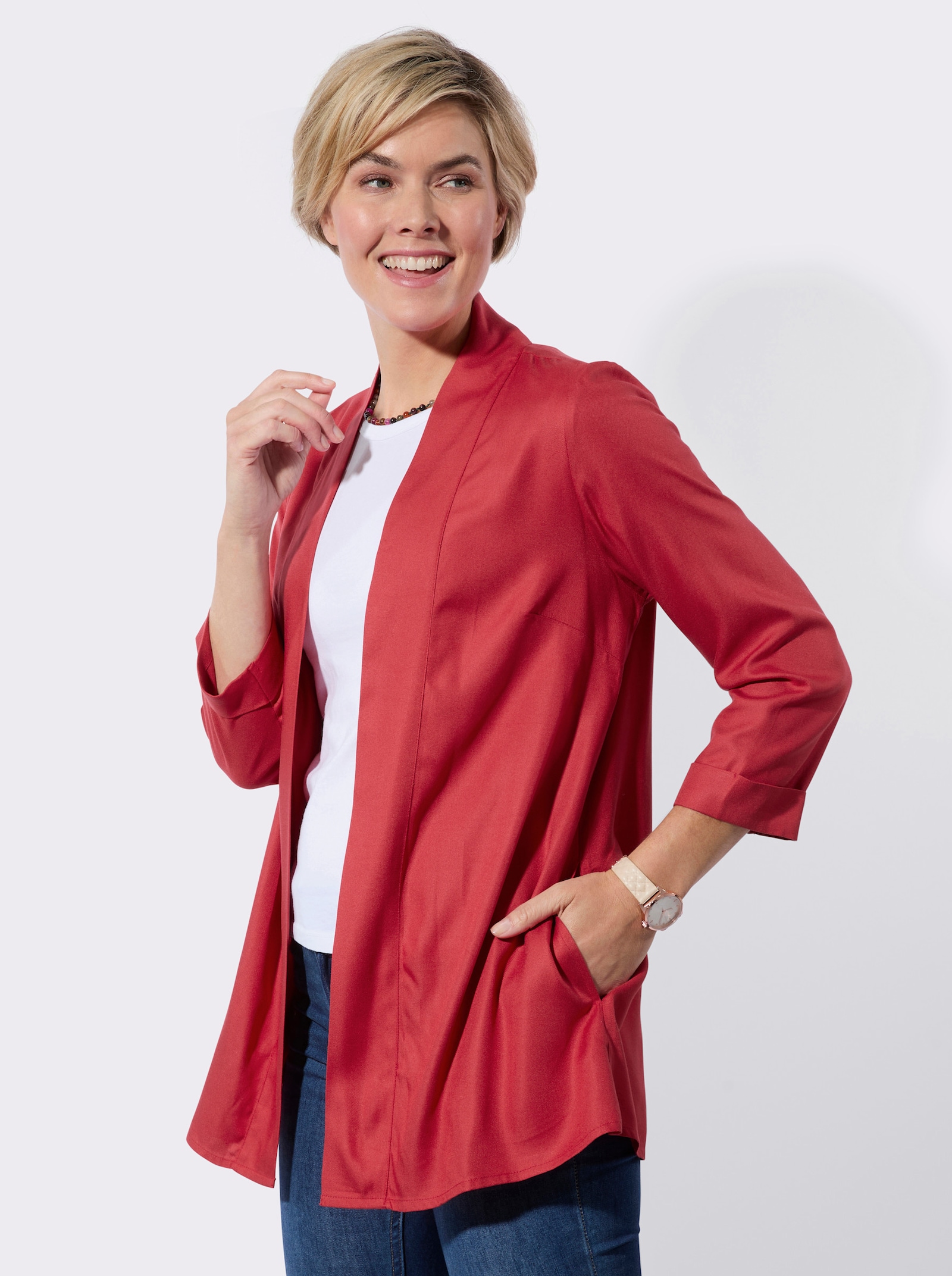 Blusenjacke in feuchtigkeitsregulierender Qualität - erdbeere
