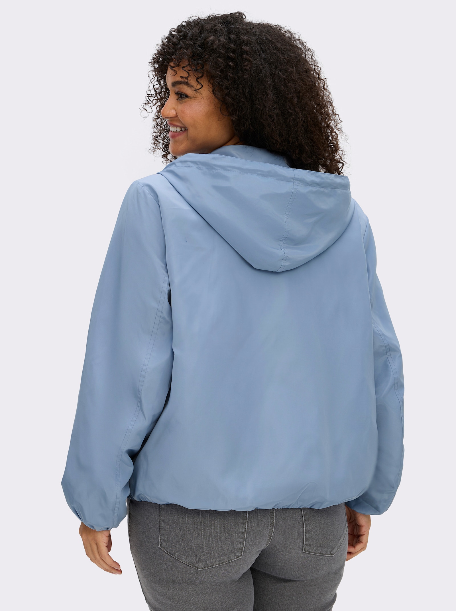 sheego Blouson mit Kapuze und Gummibund - bleu