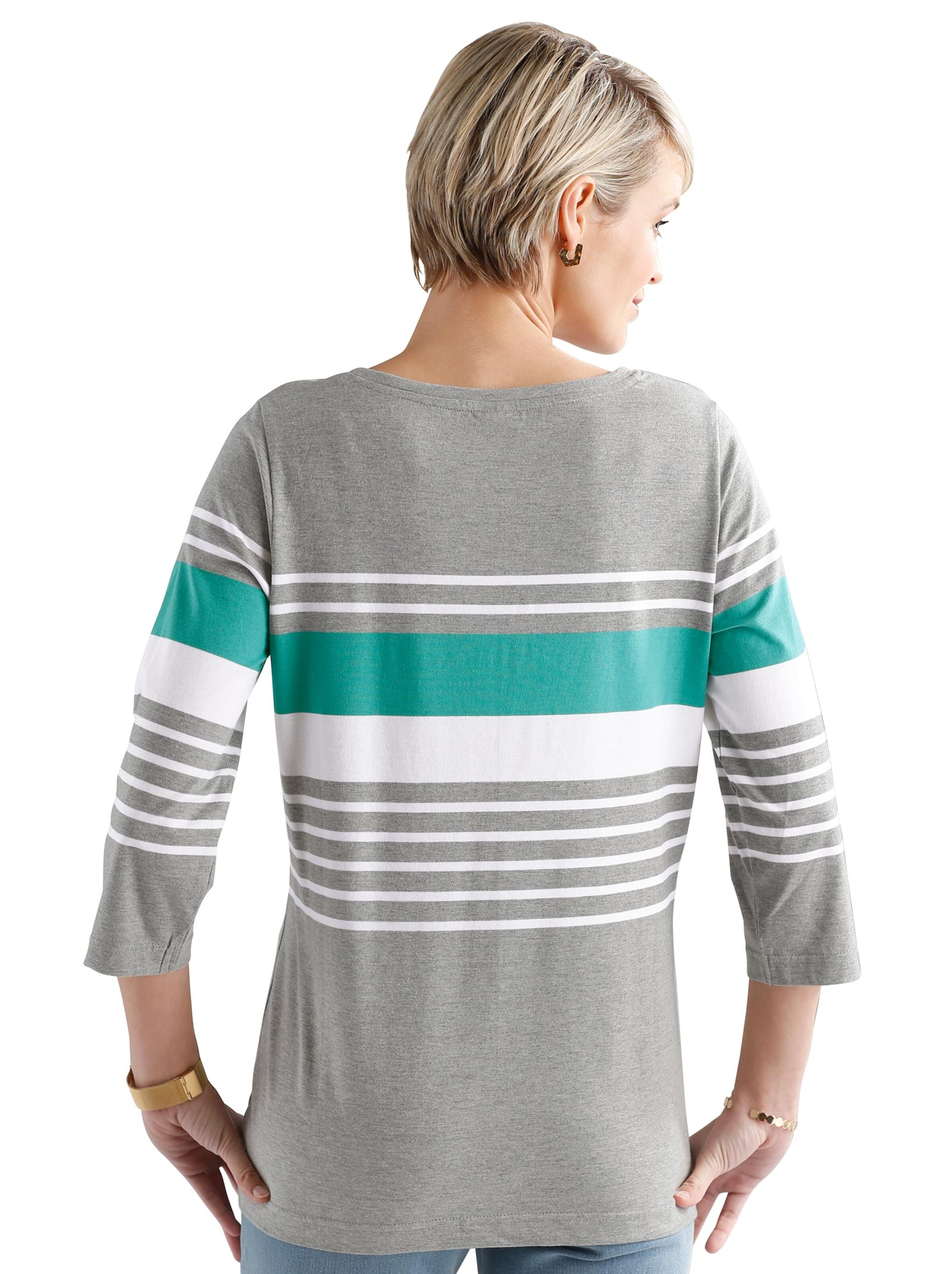 Shirt - grau-meliert-lagune