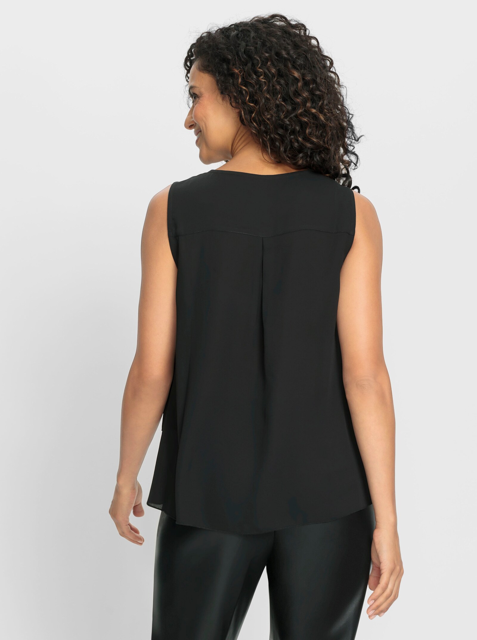 Chemisier sans manches au look superposé - noir