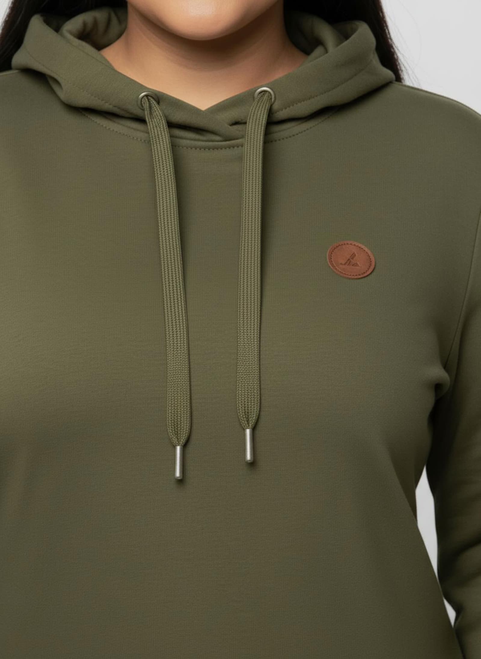 Longsweatshirt mit Kapuze - oliv