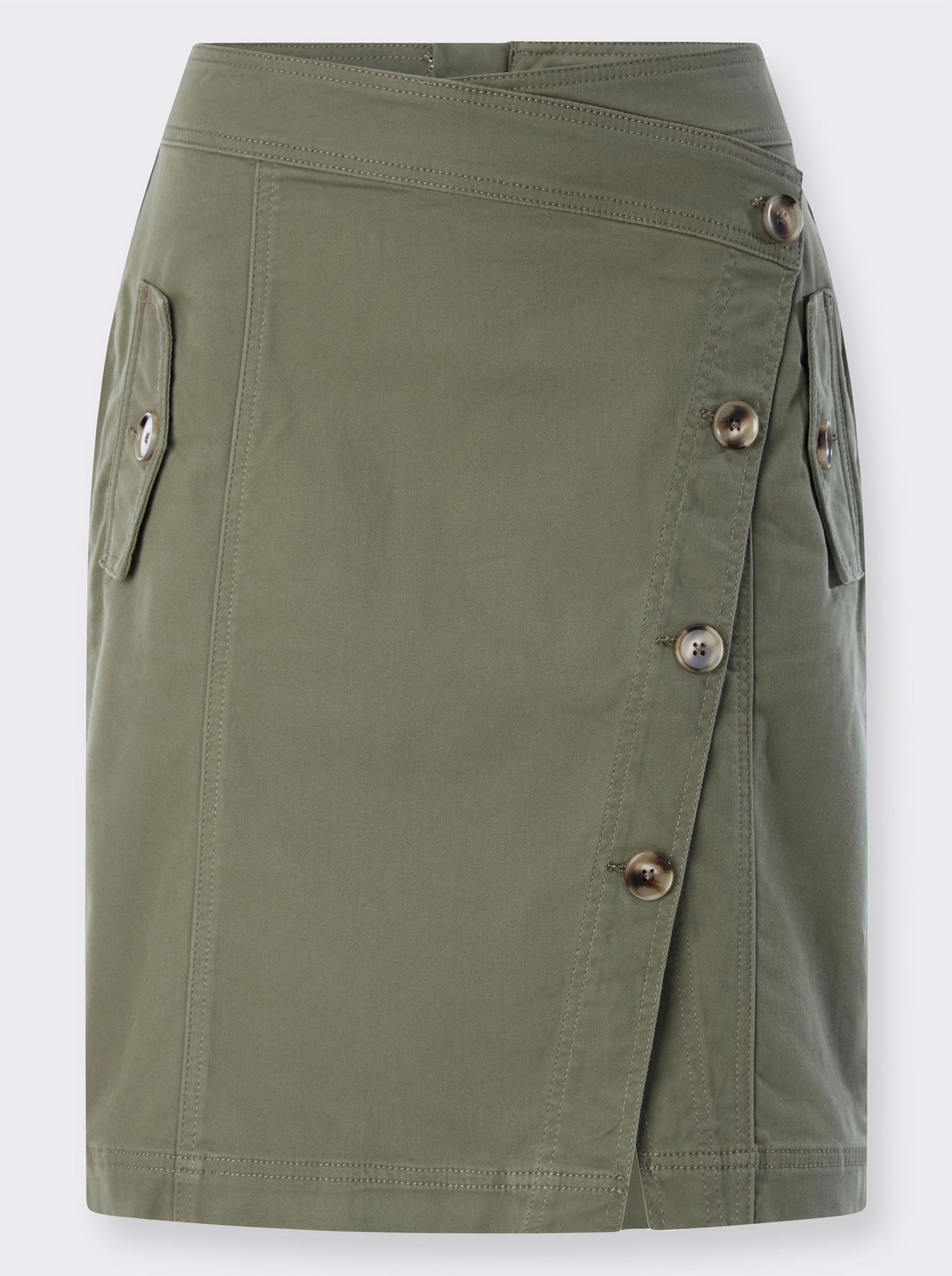 heine Jupe avec patte de boutonnage - kaki