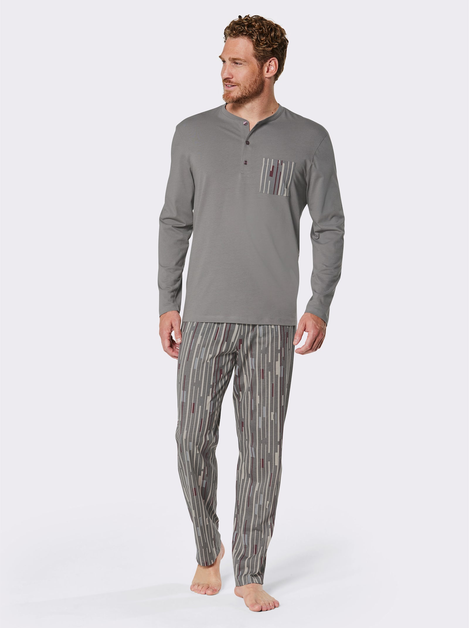 wäschepur men Pyjama's - marine + grijs