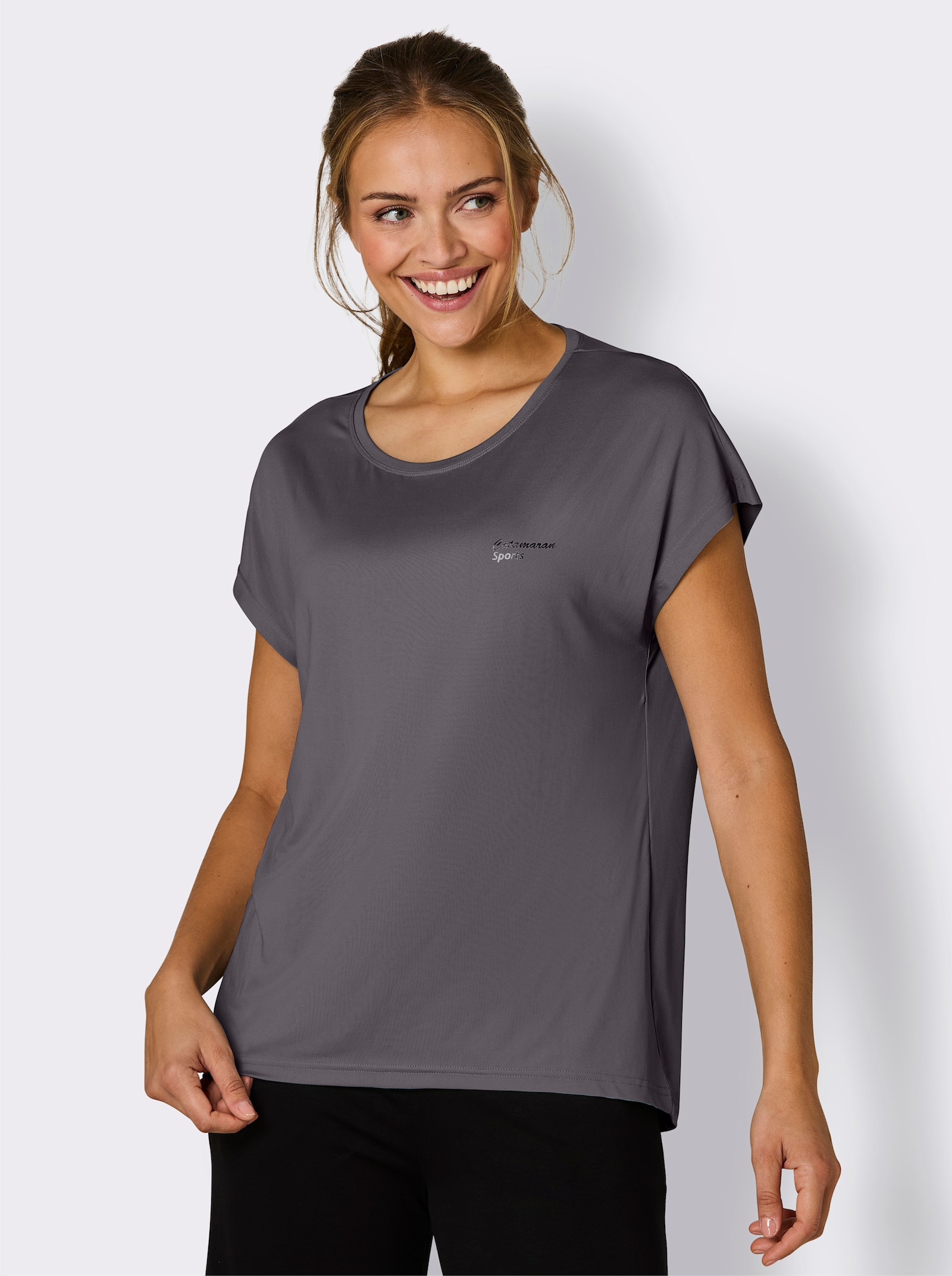 Catamaran Sports Funktionsshirt mit hinten längerem Saum - anthrazit