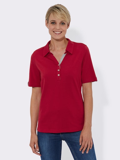 Poloshirt mit Zierriegel - rot