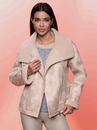 heine Veste en imitation cuir - beige