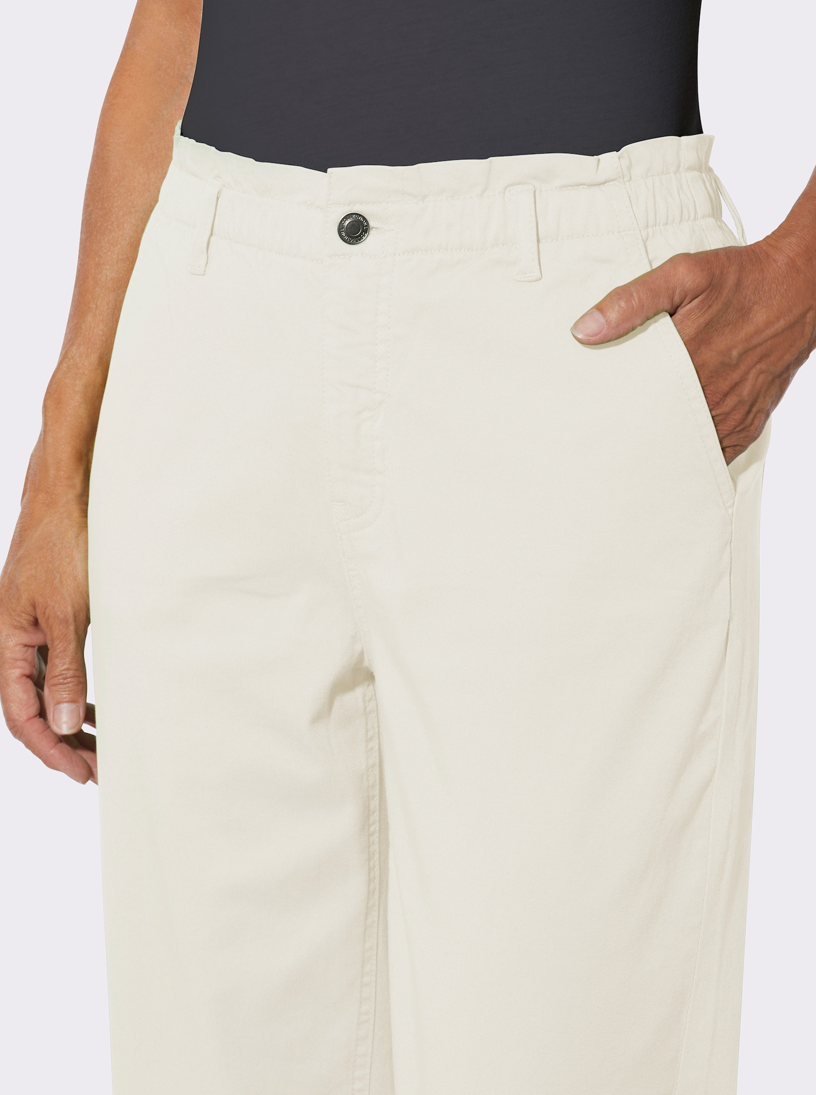 7/8-Jeans mit Elastik-Bund - ecru