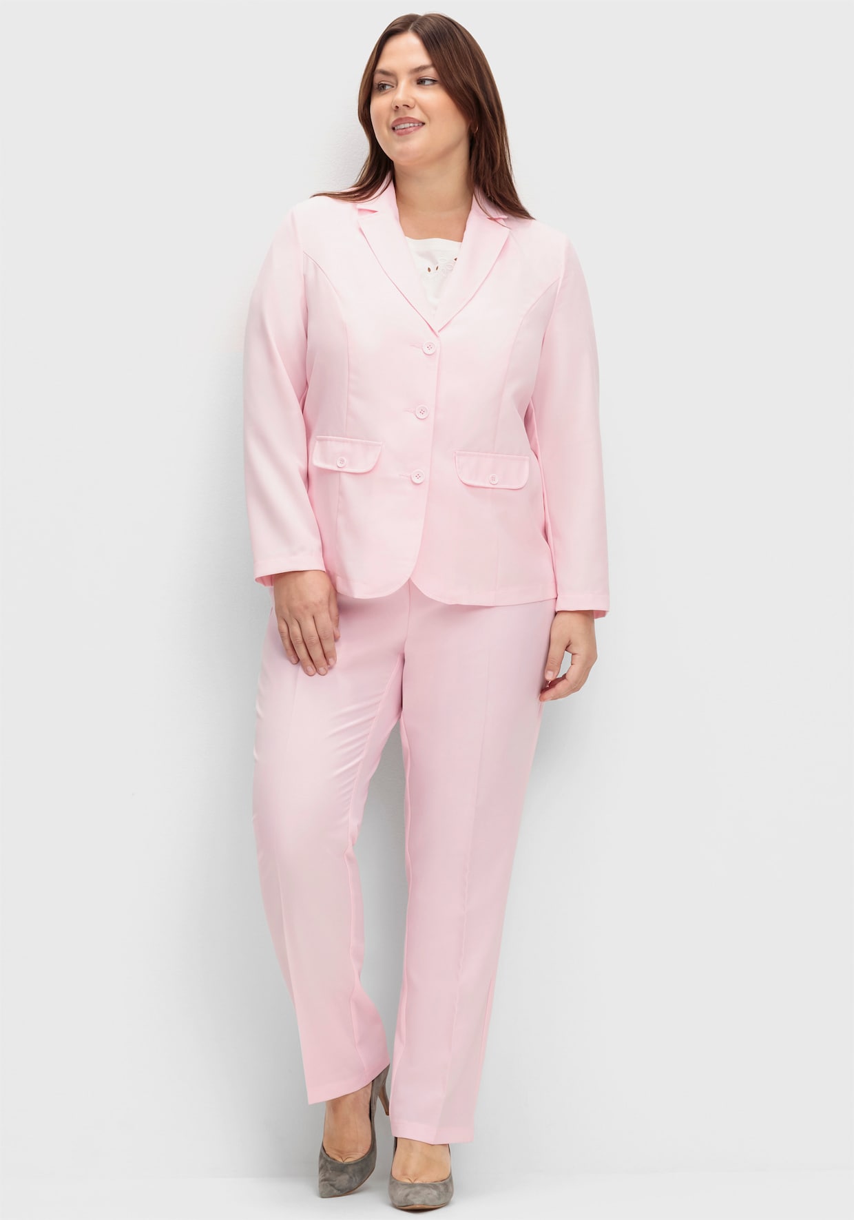 Bügelfaltenhose mit Rundum-Dehnbund - rose