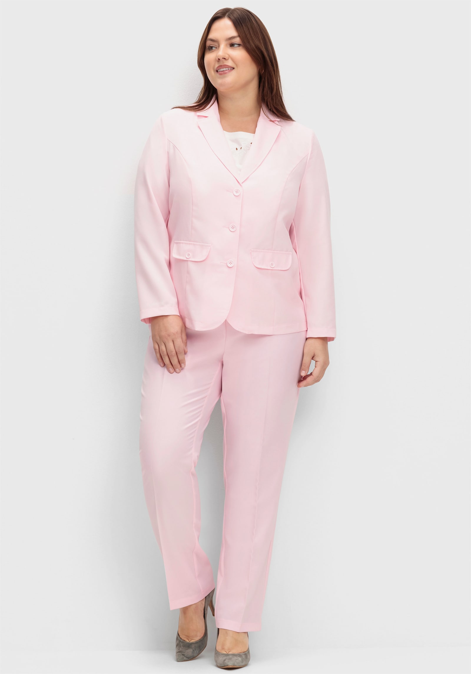 Bügelfaltenhose mit Rundum-Dehnbund - rose