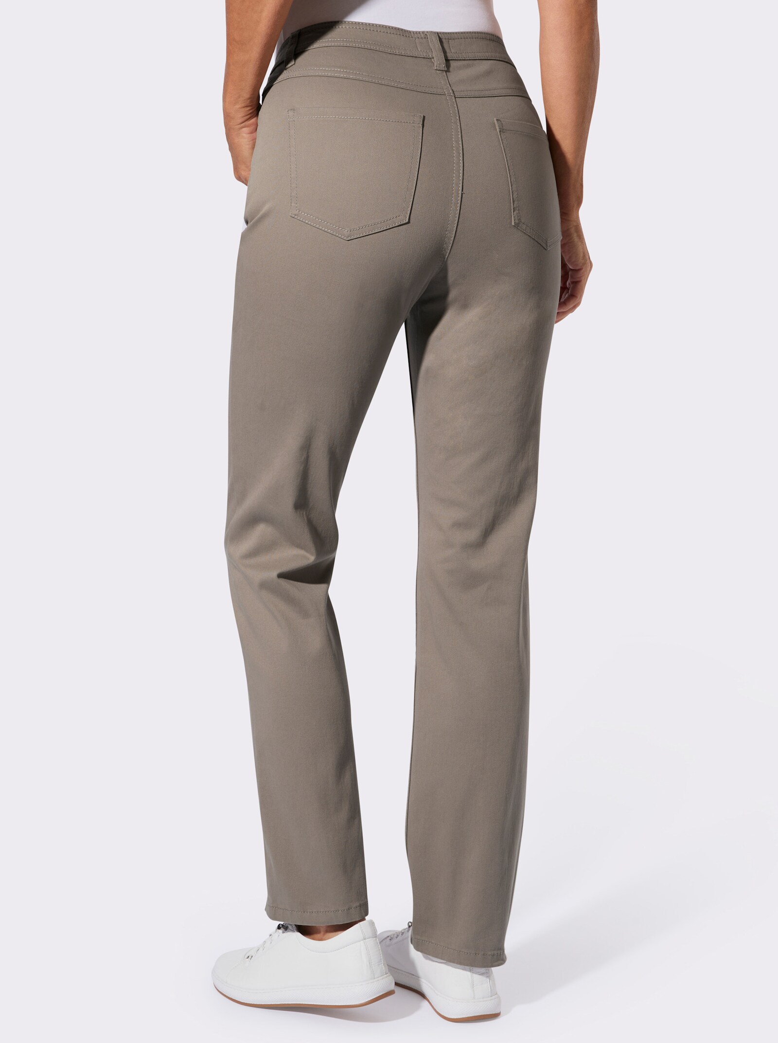 5-Pocket-Jeans mit lässig weiten Beinen - taupe