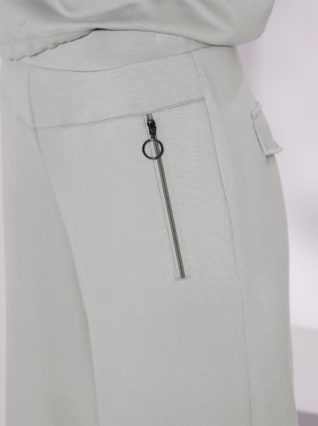 Pantalon large - gris clair