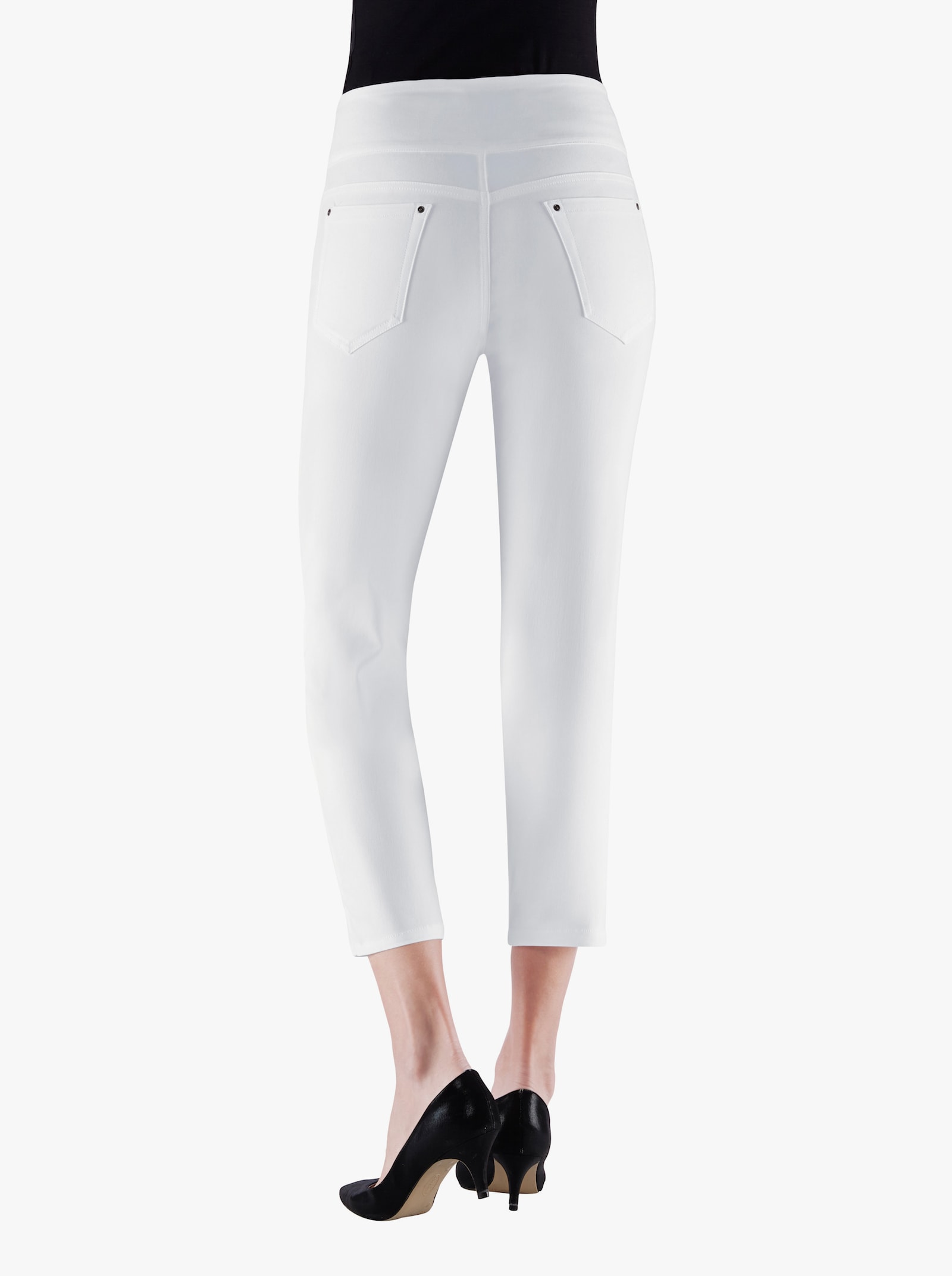 Stretch-Hose in Wadenlänge - weiss