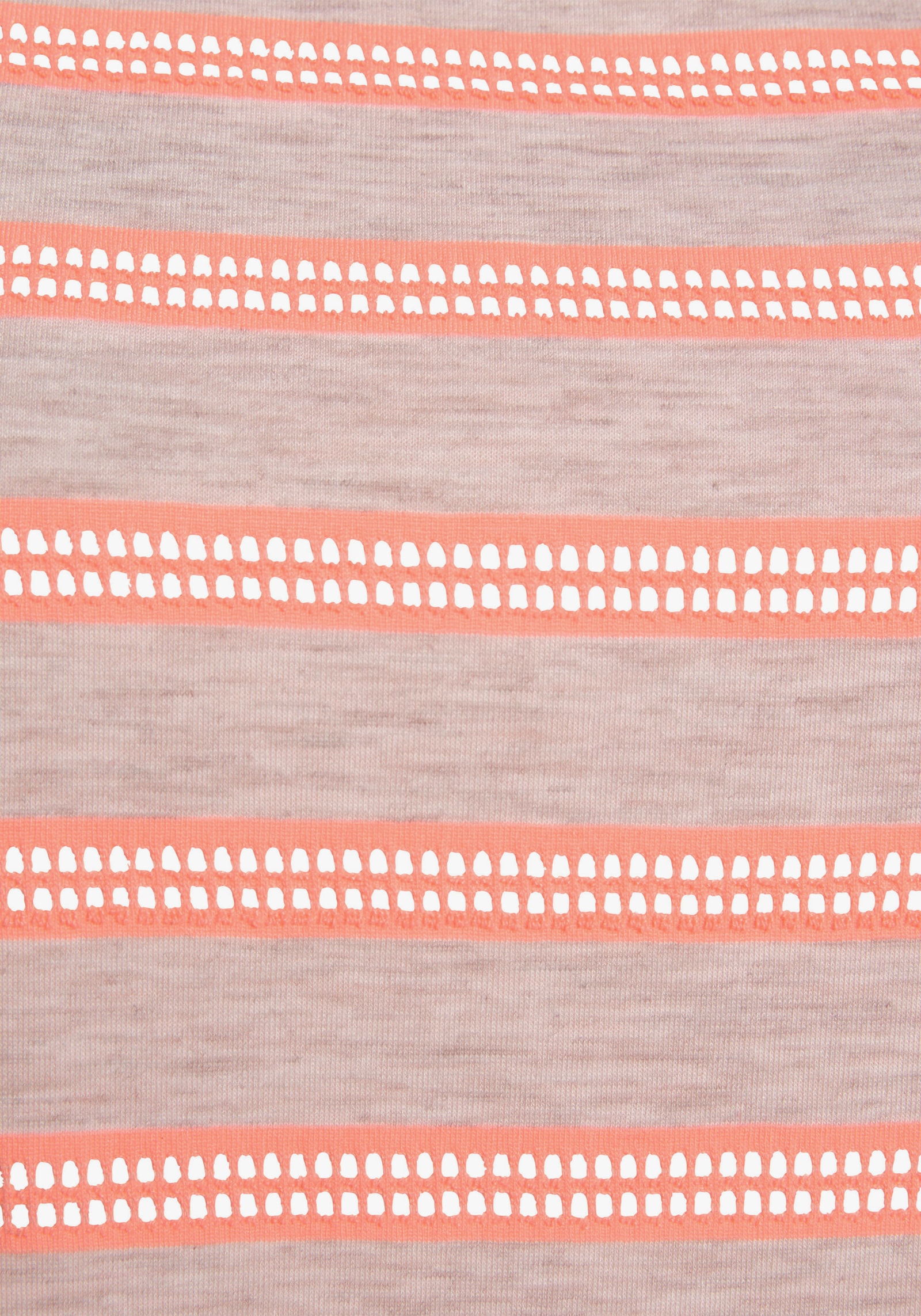 Vivance Kurzarmshirt - hellgrau-meliert-neonorange-gestreift